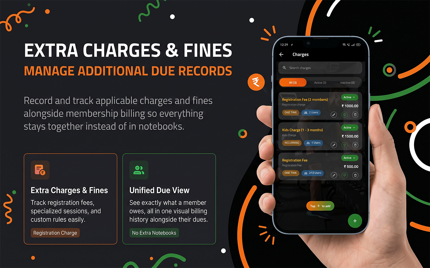 BharatGymDesk additional charges and fines